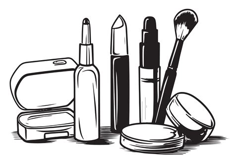 women cosmetics sketch, hand drawn Vector illustration Beauty 31086985 ...