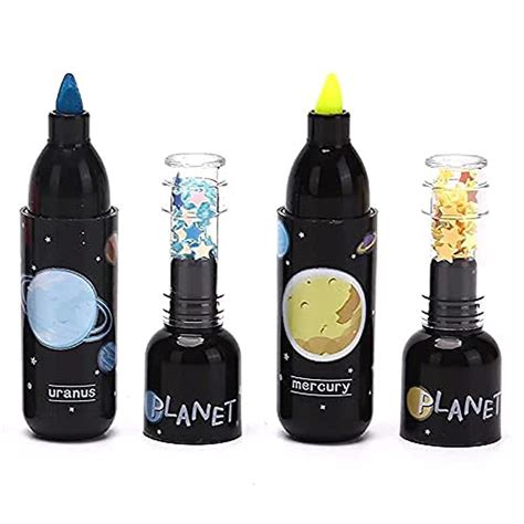 GOODIEBOX Space Theme Bottle Shape Highlighters | Set Of 6 | Planet ...
