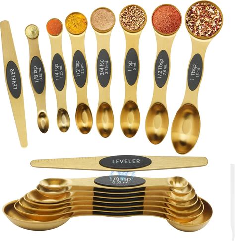 Amazon.com: CuttleLab Magnetic Measuring Spoons Set, Stainless Steel ...