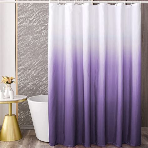 Ombre Dark Purple Shower Curtain Sets for Bathroom Accessories Fabric ...