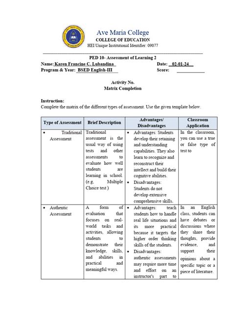 Image result for Assessment Matrix Template