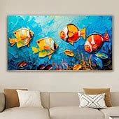 Large Original Fish Hand painted Oil Painting On Canvas Canvas Wall Art ...