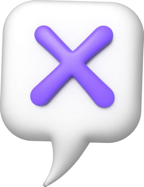 3d speech bubble with wrong cross out mark 26718641 PNG