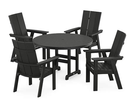 Polywood Modern Adirondack PWS1362-1-BL Modern Curveback Adirondack 5 ...