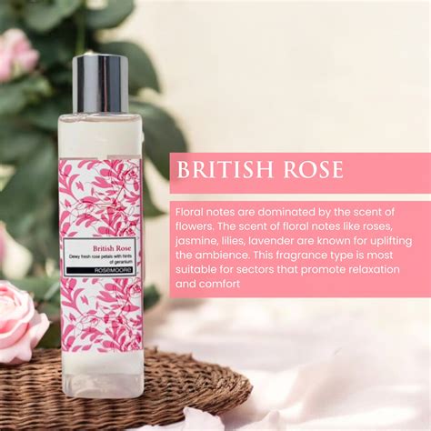 Home Rosemoore British Rose Scented Reed Diffuser Refill Oil 200 ml