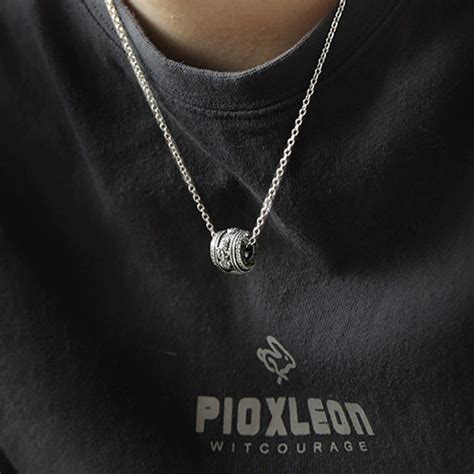 clavicle chain rotating beads old rope pendant mn0039