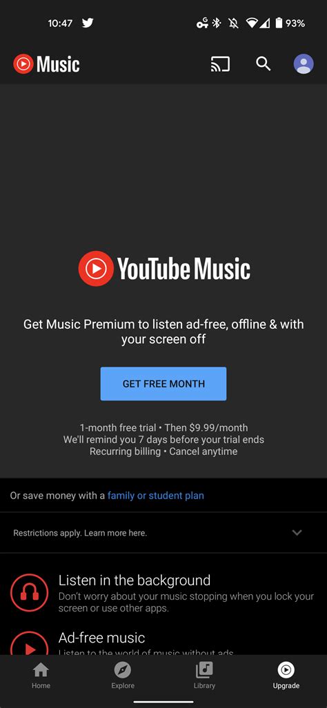YouTube Music introduce una nuova scheda per gli utente free