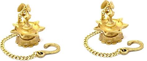 NOBILITY Traditional Indian Brass Hanging Diya Set - Pack of 2 : Amazon ...