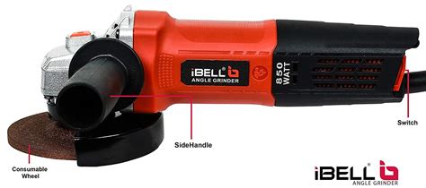 iBELL AG10-70, 850W,4-INCH, 11000RPM Angle Grinder W/Back Switch, 1 Gr ...