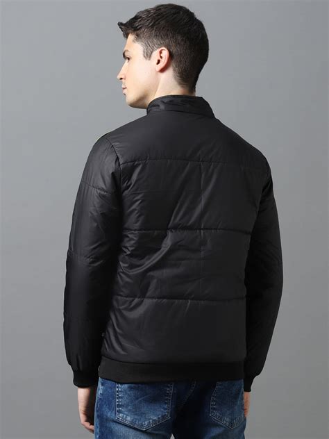 Men's Black Full Sleeve Zippered Puffer Jacket – Urbano Fashion