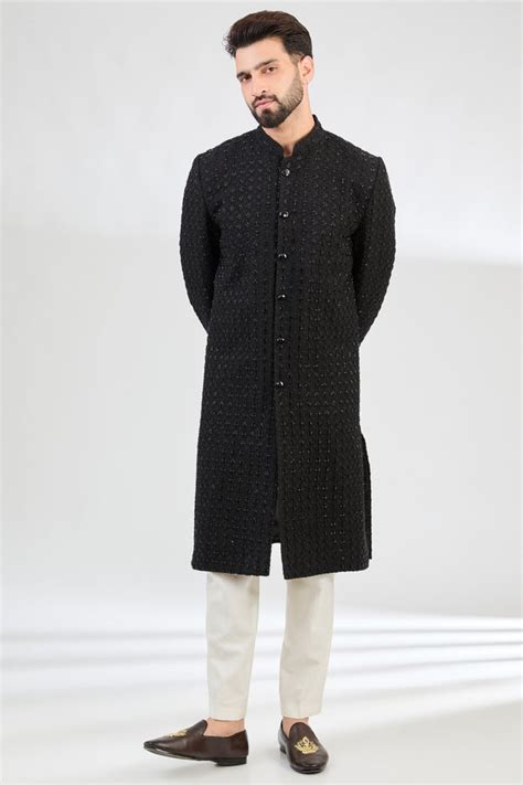 Signature Black Cut-dana sherwani