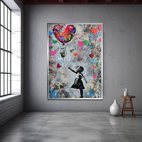Banksy Girl Graffiti oil painting hand painted pop art painting Famous ...