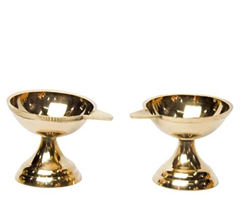 Pure Brass Paan Deep, Deepak, Diya for Pooja Purposes, 2.1 Inches, 180 ...