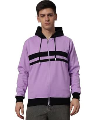 Buy DOGMAN Men Regular Contrast Zipper Cotton Fleece Hoodie with 2 Side ...
