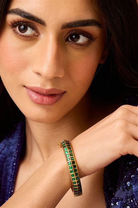 Vedhika Green Polki Bangles Set of 2 – Paisley Pop Shop
