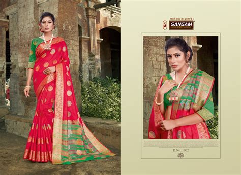 Sangam Presents Kajal Silk Saree With Zari Weaving