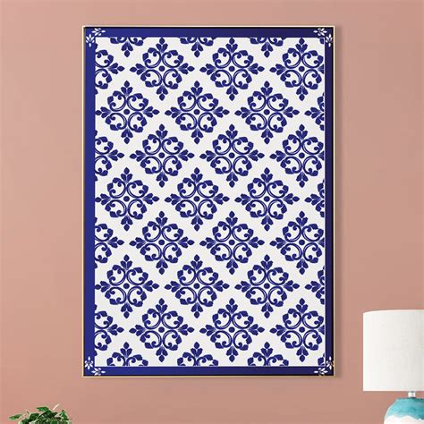 Elegant Blue and White Canvas Wall Painting – Nestroots