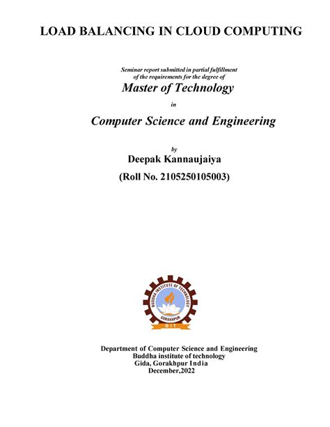 Load balancing of cloud computing seminor report M.tech cs Final - LOAD ...