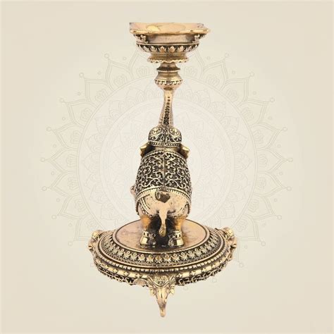 Elephant Brass Lamp – Decorative Diya for Pooja