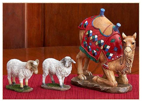 Buy Three Kings Gifts Kneeling Camel, Two Awassi Sheep, Polystone Flat ...