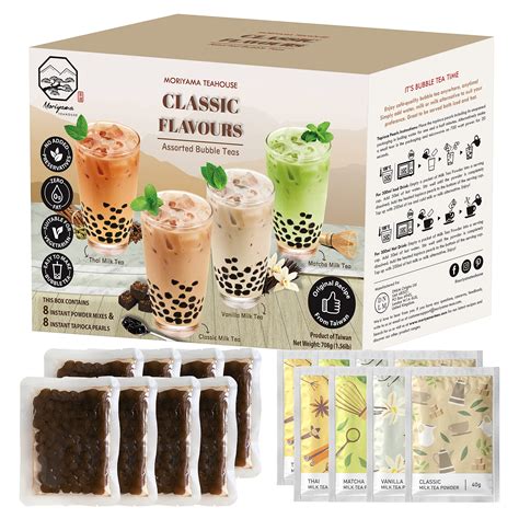 Buy Bubble Boba Tea Kit with Instant Tapioca Pearls and Milk Tea ...