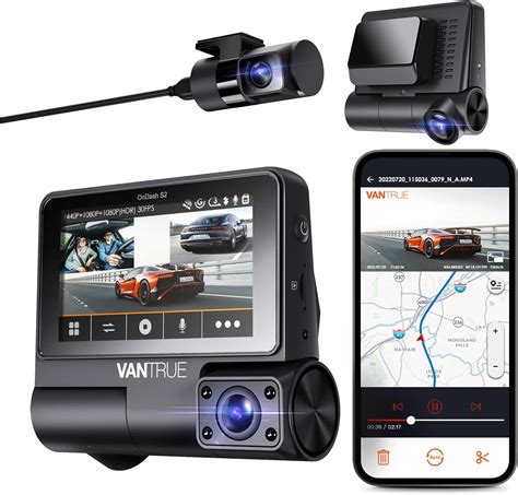 Buy Vantrue S2 2 Channel WiFi Uber Front and Inside Dash Cam + Rear ...