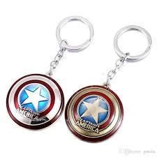 Ensure Sales Captain America Golden and Silver Keychain and Keyring Car ...