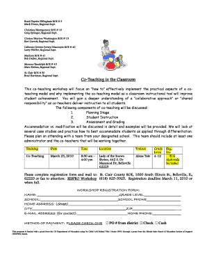 Fillable Online Co-Teaching in the Classroom - ROE 13 Fax Email Print ...