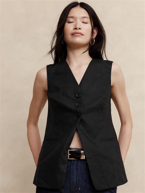 Lina Linen Vest | Banana Republic