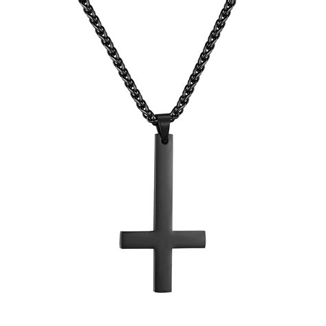 Buy PROSTEELUpside Down Cross Necklace, 316L Stainless Steel/925 ...