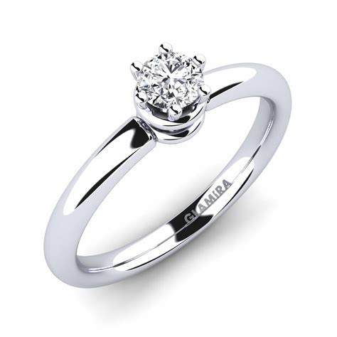 Order Engagement Ring Jemma in Round cut 0.25 Carat 14k White Gold ...