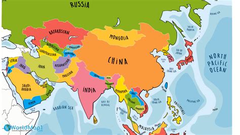 Present Day Map of Asia 的图像结果
