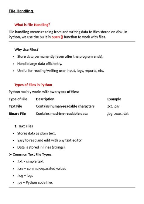 CS101: File Handling - Essential Concepts and Techniques - Studocu