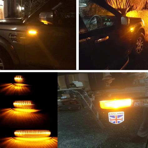 Buy NSLUMO Sequential Amber Full Led Side Marker Lights for Land-Rover ...