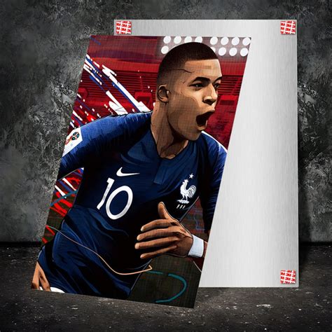 High-Quality Metal Posters - Footballer Kylian Mbappe KM01 | Vibrant ...