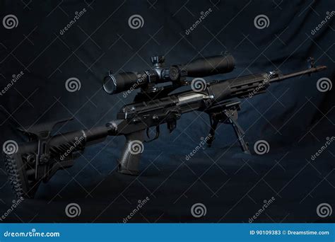 Dragunov sniper rifle stock image. Image of optical, tactical - 90109383