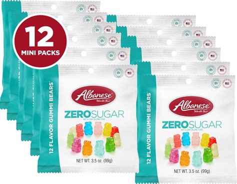 Amazon.com : Albanese World's Best Zero Sugar, 12 Flavor Gummi Bears ...