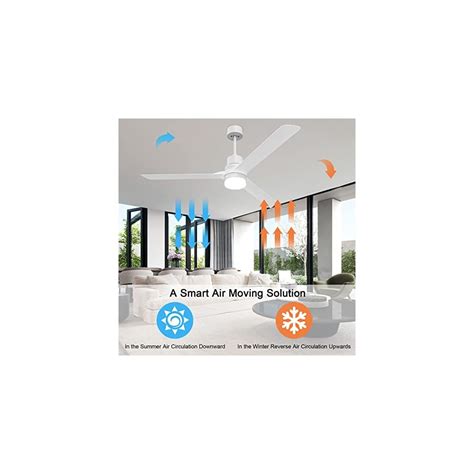 Buy alescu White Ceiling Fans with Lights,60 Modern Ceiling Fan with ...