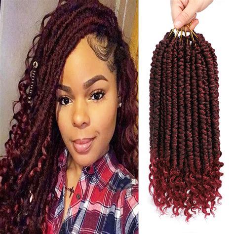 Buy Crochet Hair Pre-twisted Spring Twist Curl Ends Spring Twist Braids ...