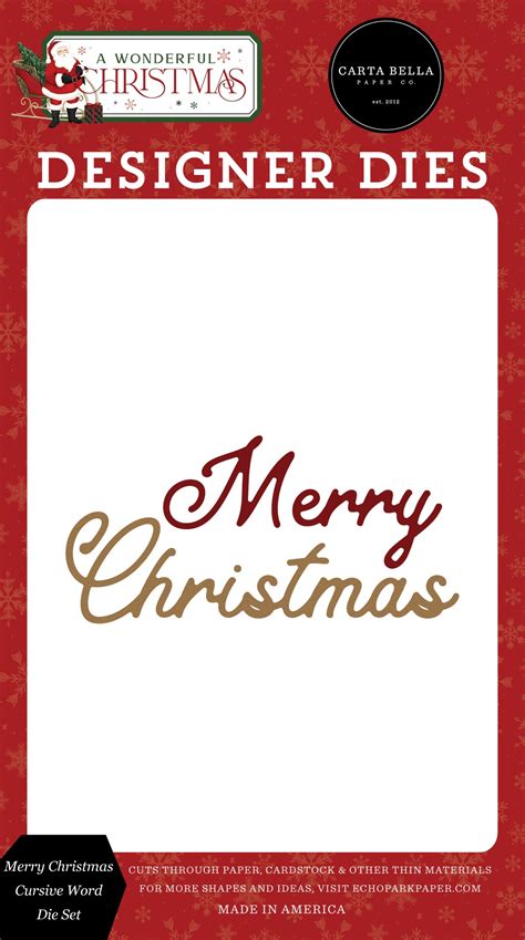 Carta Bella Dies-Merry Christmas Cursive Word, A Wonderfu - 691835260112