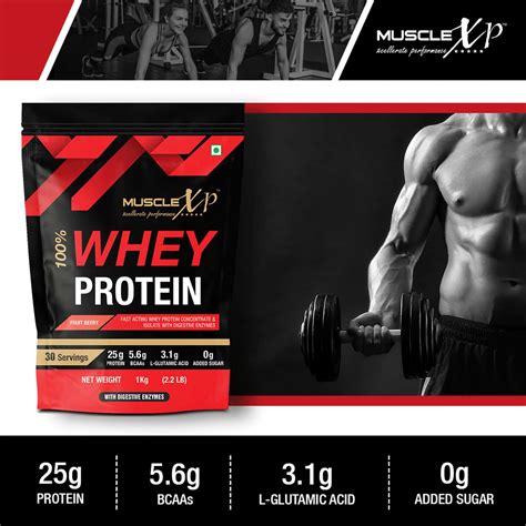 Buy MUSCLEXP 100% WHEY PROTEIN, FRUIT BERRY FLAVOUR, 1KG POUCH (2.2 LB ...