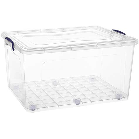 Superio Clear Storage Box with Wheels, 85 Qt Heavy Duty Container with ...