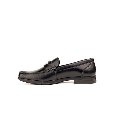 Pierre Cardin Classic Black Penny Leather Loafers for Men