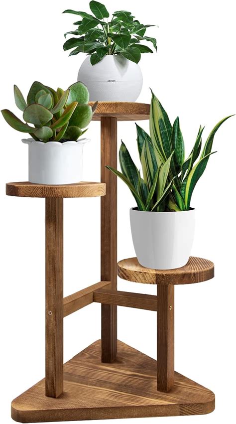 Buy GEEBOBO 3 Tier Plant Stand, Tall Wood Plant Shelf Holder for Indoor ...