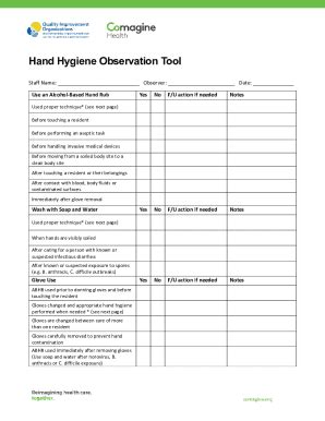 Fillable Online Instructions for Using the Hand Hygiene Observation ...