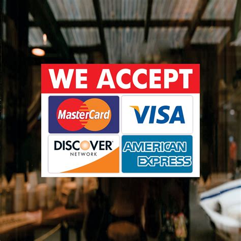 We Accept Credit Card Logo Mastercard, VISA, American Express,