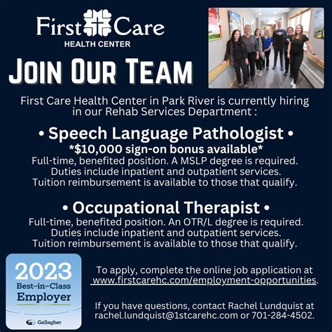 Join Our Team — FCHC is currently hiring for a Speech Language Pathologist and an Occupational ...