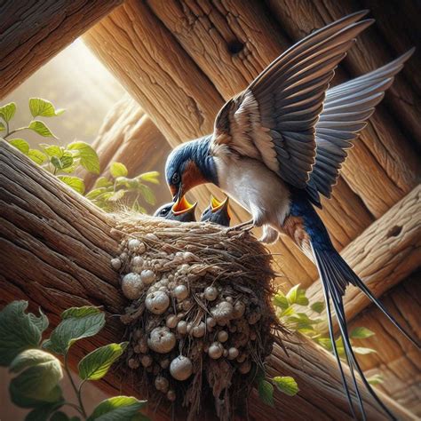 A nest with small swallows - online puzzle