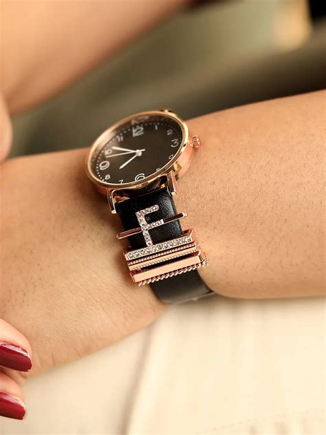 Haute Sauce Women Analog Watch With F Initial Watch Charm