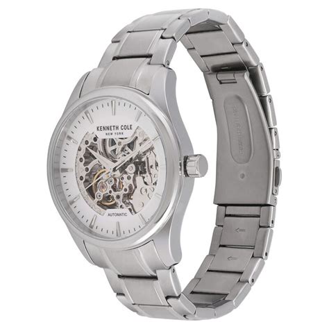 Buy Online Kenneth Cole Automatic Silver Dial Stainless Steel Strap ...